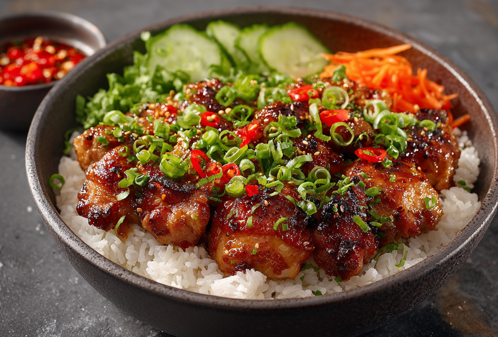 Sweet Chili Chicken Thighs with Rice