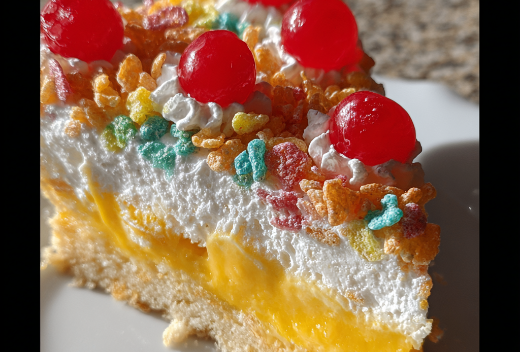 Trix Cereal Custard Cake