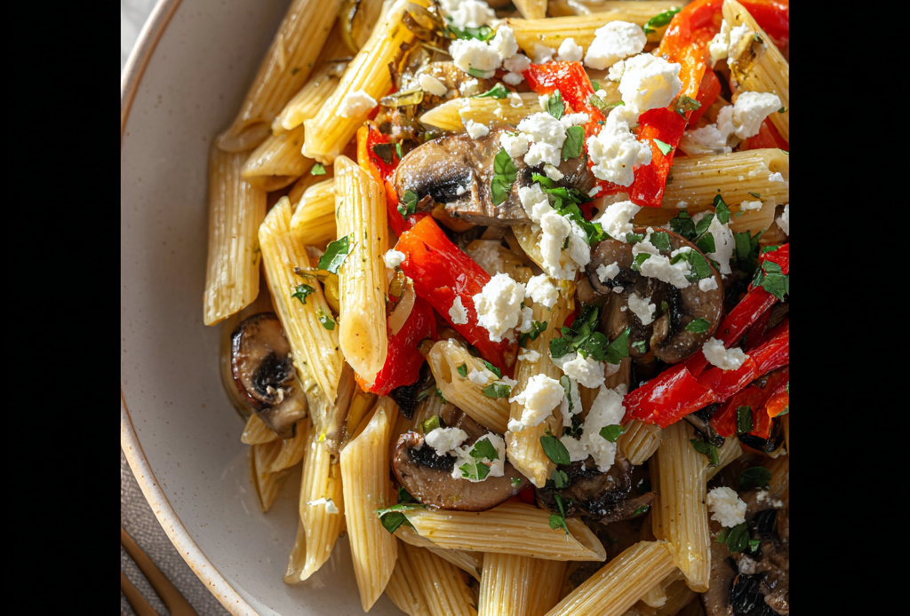 Warm Pasta Salad with Roasted Vegetables