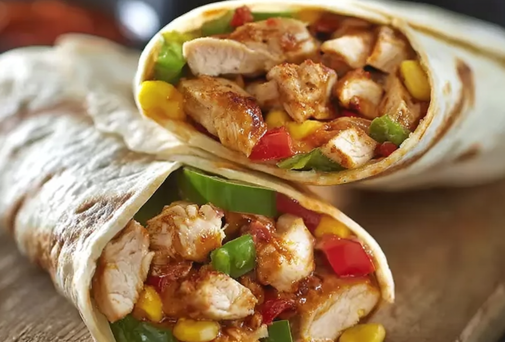Southwest Chicken Wrap Ingredients and Steps